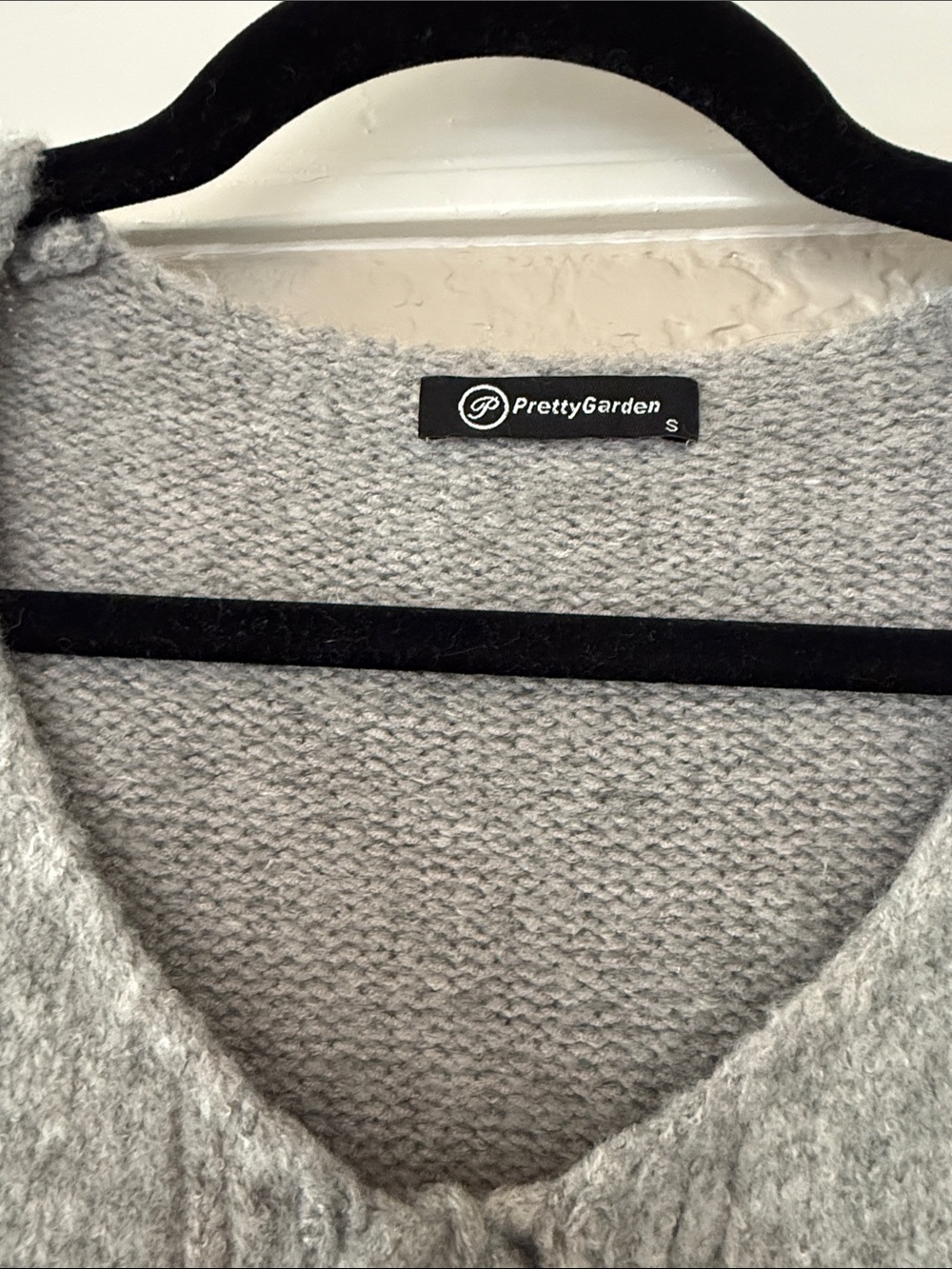 NWOT Gray Knit Tie Sweater - Picture 6 of 7